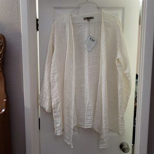 NWT Flax Cardi-gain Uneven Bottom Sugar Cube L